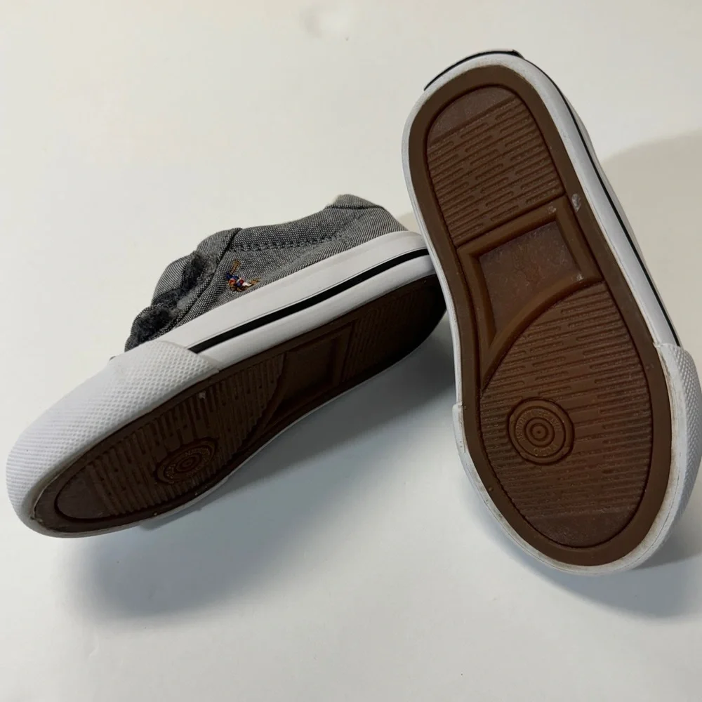 Polo Ralph Lauren Gray Velcro Sneakers Size 6.5